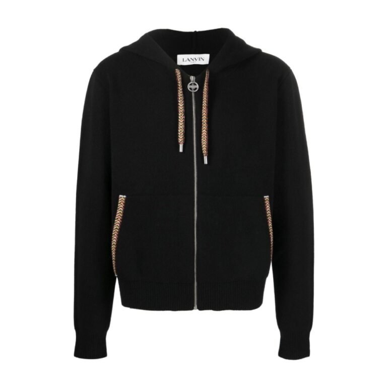 Lanvin Contrasting Trim Detail Zip Up hoodie