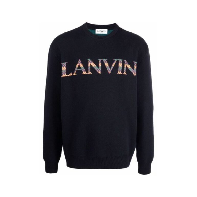 Lanvin Men’s Blue Logo Sweatshirt Navy